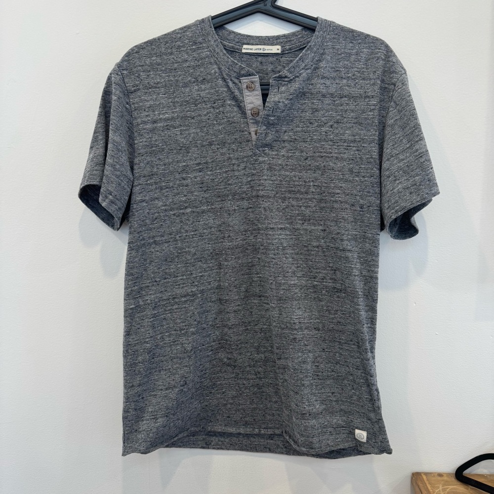 Marine Layer Men's Gray Henley Shirt